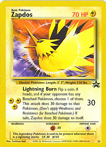 Zapdos card in 2023  Pokemon cards, Zapdos, Pokemon