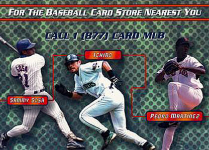 2002 MLB com Information Insert Card Jeter Pedro Ichiro Johnson Sosa Piazza