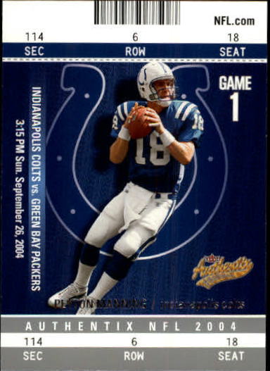 Peyton Manning 2004 Fleer Authentix #54 Football Card