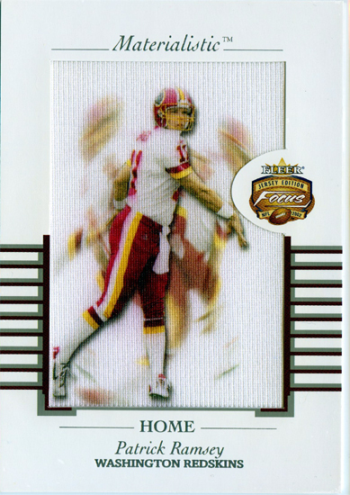 Patrick Ramsey 2002 Fleer Focus Jersey Edition Materialistic Jumbo Card #15