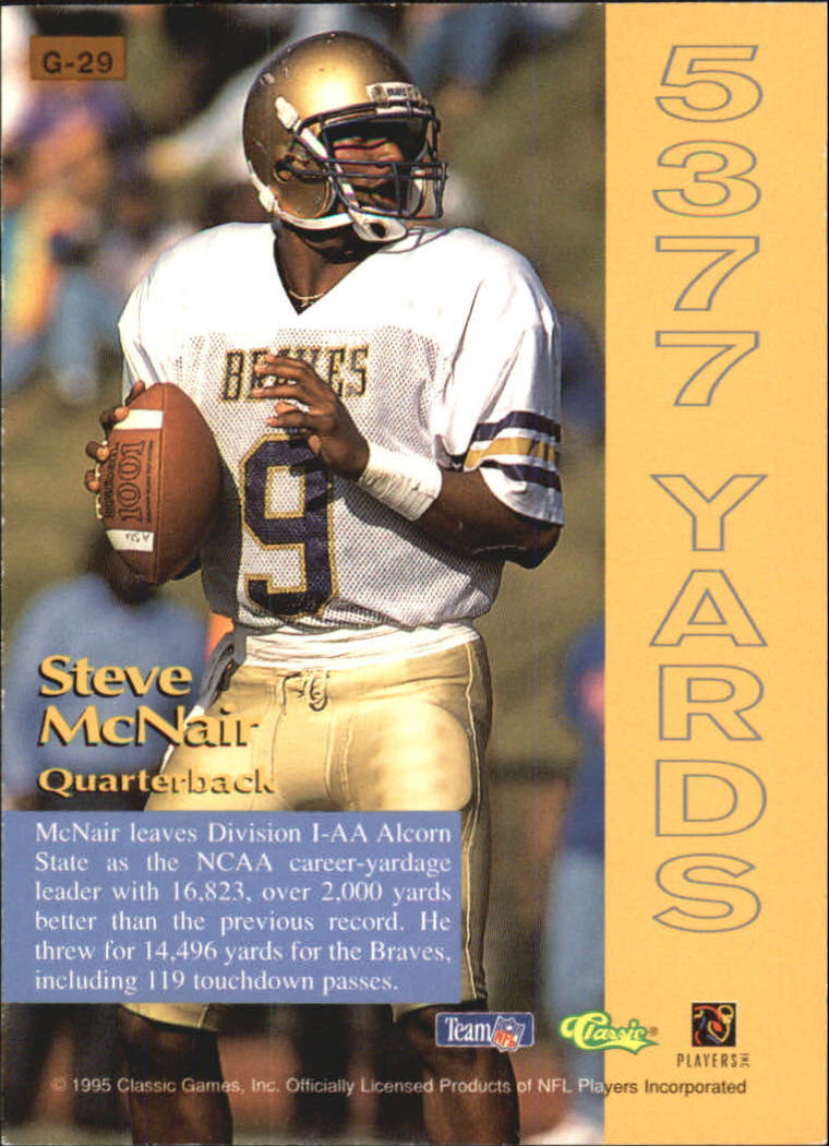 Steve McNair 1995 Pro Line Grand Gainers Houston Oilers Football Card #G29  – DJS Pokemon Cards