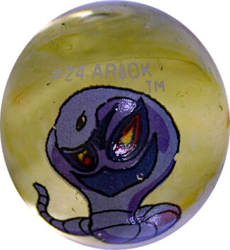 Arbok #24 Lt. Colored GLASS Vintage Pokemon MARBLE