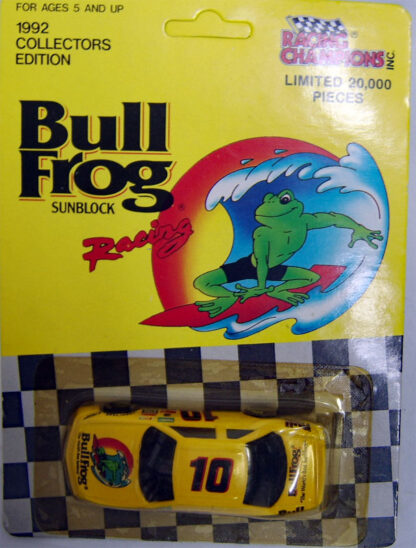 Bull Frog Sunblock Racing Champions 1992 #10 Promo 1:64 Diecast Unpunched