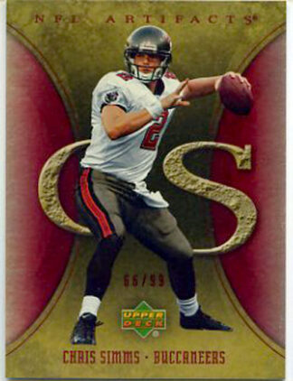 2007 Artifacts Red Tampa Bay Buccaneers Football Card #92 Chris Simms /99
