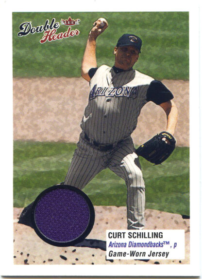 Curt Schilling 2003 Fleer Double Header Piece of Game Used Jersey Baseball Card