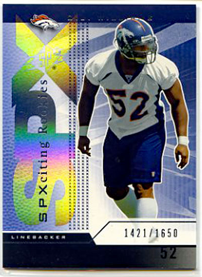 D.J. Williams 2004 SPx Rookie Football Card #157 /1650