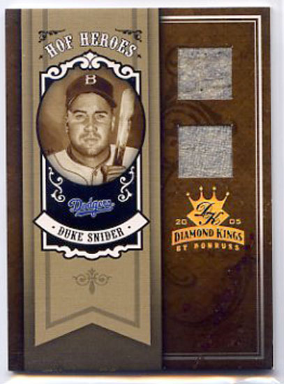 Duke Snider 2005 Donruss Diamond Kings #HH-35 /25 Game Worn Material Baseball Card