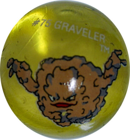 Graveler #75 Yellow Colored GLASS Vintage Pokemon MARBLE