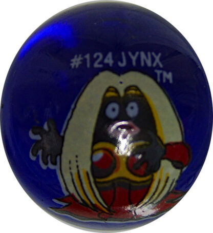 Jynx #124 Blue Colored GLASS Vintage Pokemon MARBLE