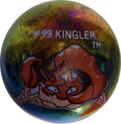 Kingler #99 Metallic Holo Colored GLASS Vintage Pokemon MARBLE