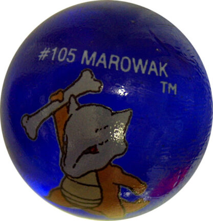 Marowak #105 Dk. Blue Colored GLASS Vintage Pokemon MARBLE