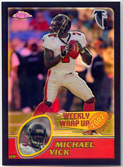 Michael Vick 2003 Topps Chrome Black Refractors Falcons Card #158 /599