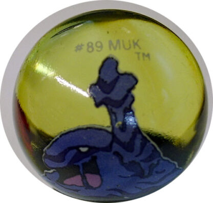 Muk #89 Yellow Colored GLASS Vintage Pokemon MARBLE