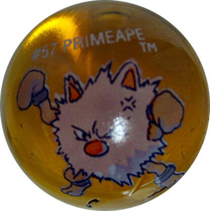 Primeape #57 Dk. Orange Colored GLASS Vintage Pokemon MARBLE