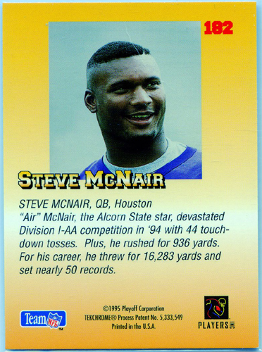 Steve McNair Rookie 1995 Absolute #182 Houston Oilers