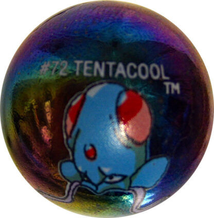 Tentacool #72 Metallic Holo Colored GLASS Vintage Pokemon MARBLE