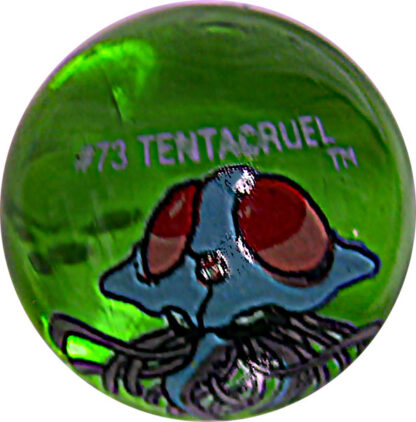 Tentacruel #73 Green Colored GLASS Vintage Pokemon MARBLE