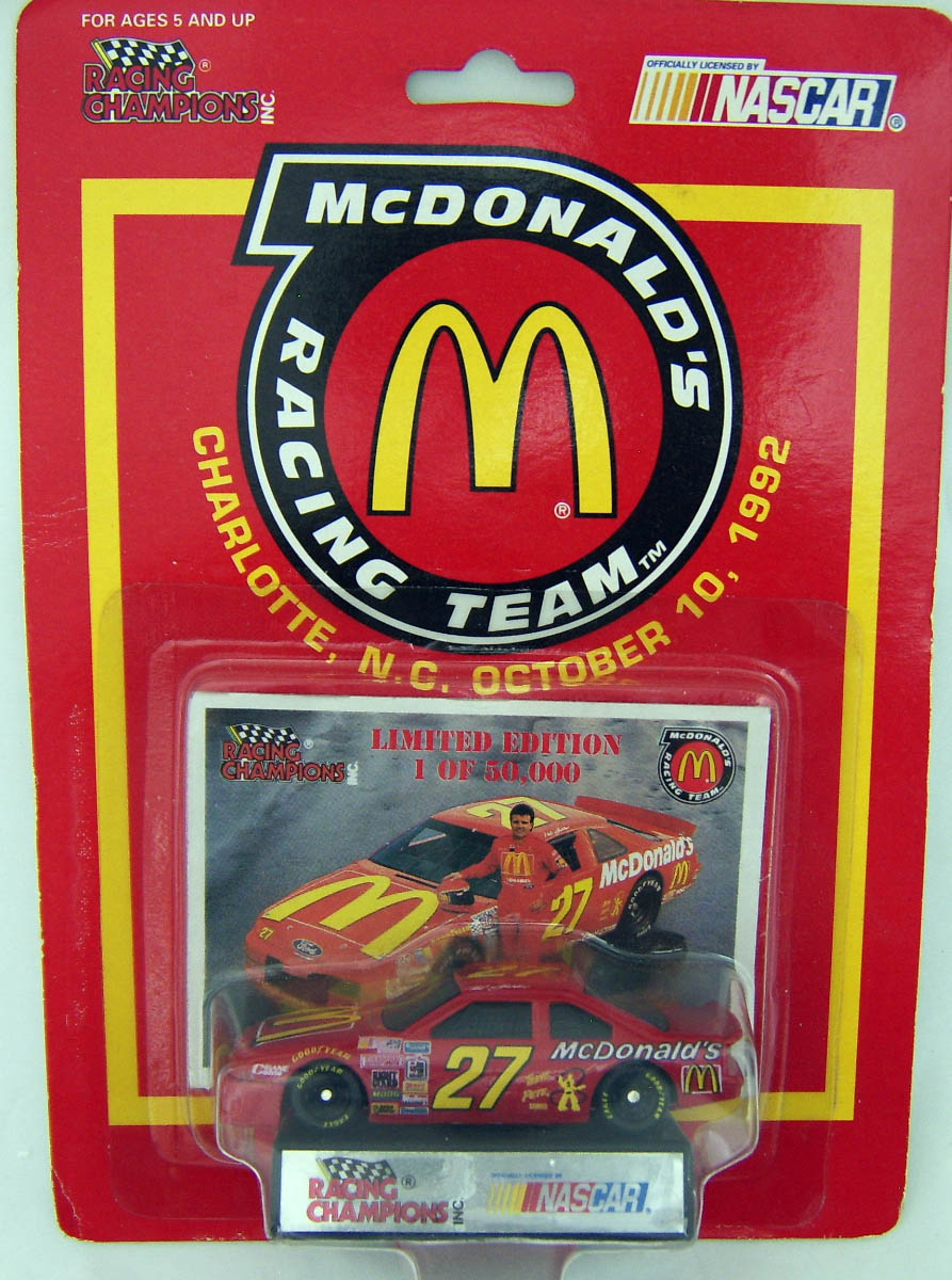Hut Stricklin #27 MCDONALDS 1/64 Car Racing Champions 1992 b 